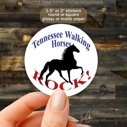 Tennessee Walking Horses Rock! – Begaafd paard Ronde Sticker