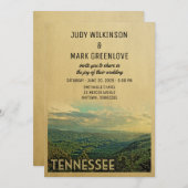 Tennessee Wedding Invitation  Mountains Kaart (Voorkant / Achterkant)