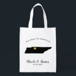 Tennessee Wedding Welcome Bag Tas, Gold Heart Boodschappentas<br><div class="desc">Vul deze welkomsttas met favoriete godies voor uw gasten als ze in Tennessee aankomen!</div>