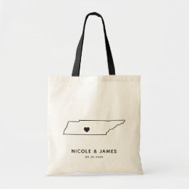 Tennessee Wedding Welcome Bag Tas, zwarte kaart Tote Bag
