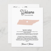 TENNESSEE Welkome Letter-reisroute ELKE KLEUR (Voorkant / Achterkant)