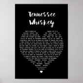 Tennessee Whiskey Black Heart Song Lyric Print (Voorkant)