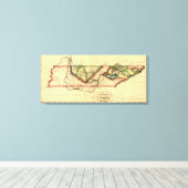 TennesseePanoramic MapTennessee Canvas Afdruk (Insitu (Houten vloer))