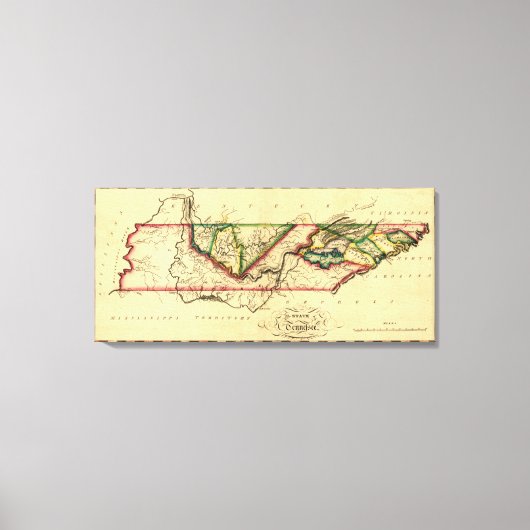 TennesseePanoramic MapTennessee Canvas Afdruk (Voorkant)