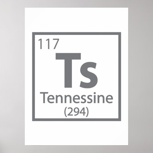 Tennessine - Tennessee Science Periodic Table Poster (Voorkant)