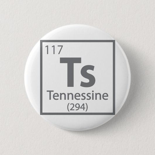 Tennessine - Tennessee Science Periodic Table Ronde Button 5,7 Cm (Voorkant)