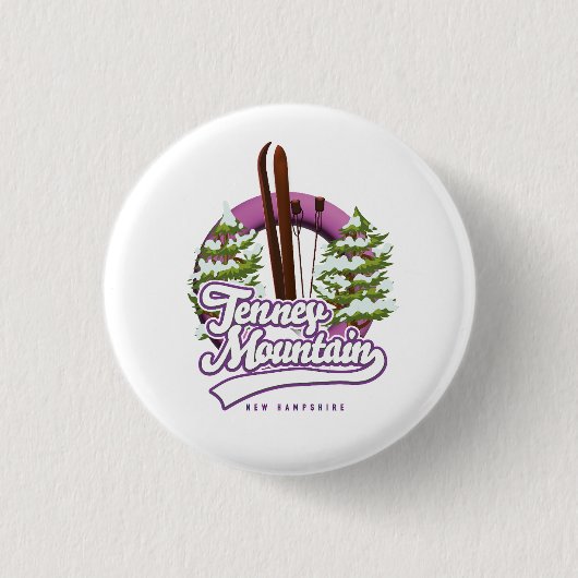 Tenney Mounnew hampshire ski logo Ronde Button 3,2 Cm (Voorkant)