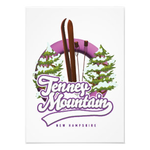 Tenney mountain new hampshire ski logo foto afdruk