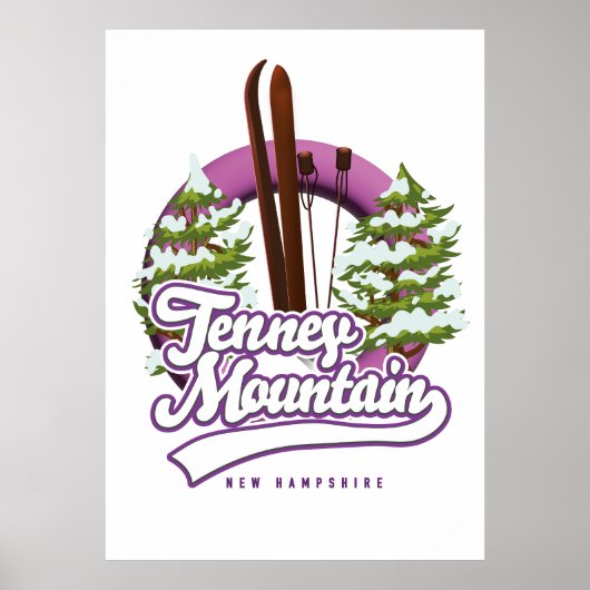 Tenney mountain new hampshire ski logo -> Tenney b Poster (Voorkant)