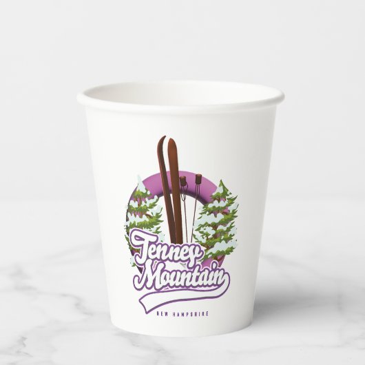 Tenney mountainbike new hampshire ski logo koffie  papieren bekers (Voorkant)