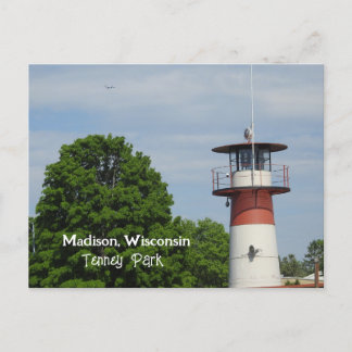 Tenney Park in de vuurtoren van Madison Wisconsin Briefkaart