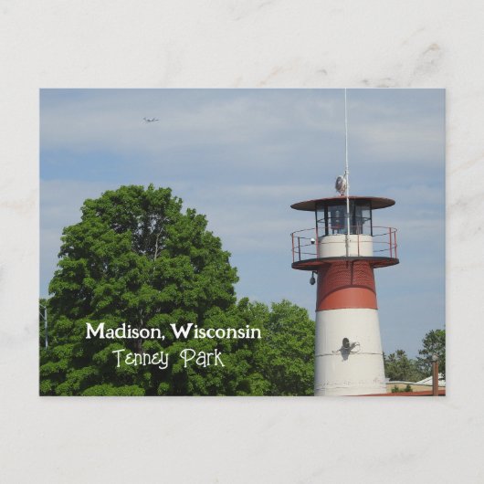 Tenney Park in de vuurtoren van Madison Wisconsin Briefkaart (Voorkant)