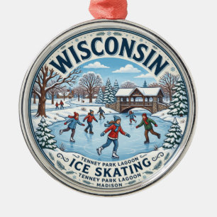 Tenney Park Lagoon Wisconsin Metalen Ornament