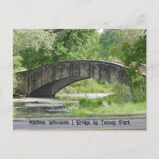 Tenney Park Stone Bridge in Madison, Wisconsin Briefkaart (Voorkant)