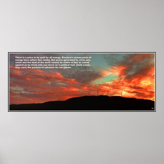 Tenney Windfarm Sunset Quote Poster (Voorkant)