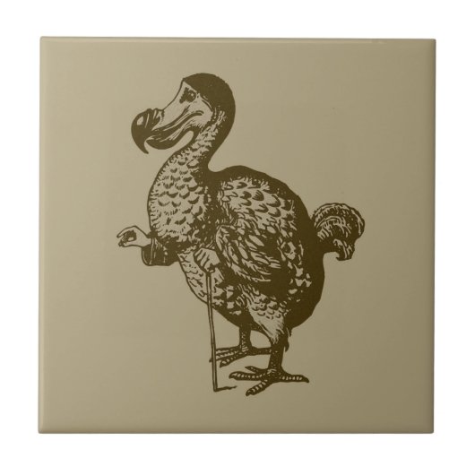 Tenniel's Dodo Small (4,25" x 4,25") keramische Te Tegeltje (Voorkant)