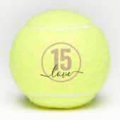 Tennis 15e verjaardag gepersonaliseerd tennisballen (Voorkant)