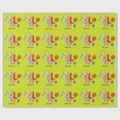 Tennis 1e verjaardag cadeaupapier (Vlak)