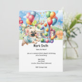 Tennis 1e verjaardag kaart (Staand voorkant)