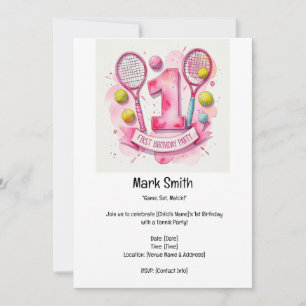 Tennis 1e verjaardag kaart