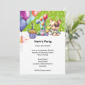 Tennis 1e verjaardag uitnodiging (Staand voorkant)