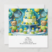 Tennis 1e verjaardag voor jongen save the date (Voorkant)