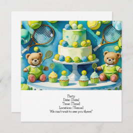 Tennis 1e verjaardag voor jongen save the date