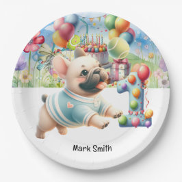 Tennis 1e verjaardagsfeestje voor Hondenliefhebber Papieren Bordje