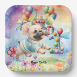 Tennis 1e verjaardagsfeestje voor Hondenliefhebber Papieren Bordje