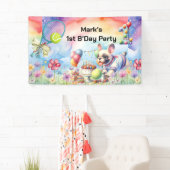 Tennis 1e verjaardagsfeestje voor Hondenliefhebber Spandoek (Insitu)