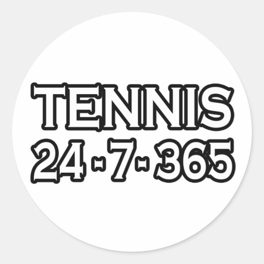 Tennis 24-7-365 ronde sticker (Voorkant)