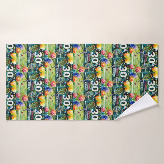 Tennis 30e verjaardag badhanddoek (Badhanddoek)