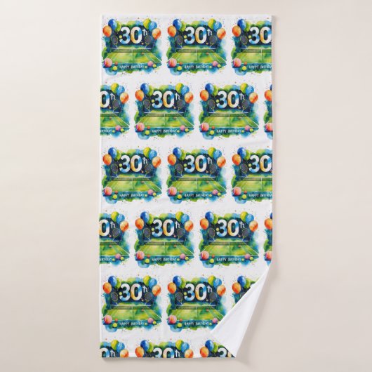 Tennis 30e verjaardag badhanddoek (Badhanddoek)