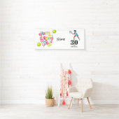 Tennis 30e verjaardag dertig en geweldige speler spandoek (Insitu)
