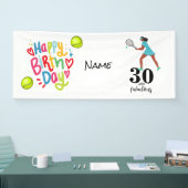 Tennis 30e verjaardag dertig en geweldige speler spandoek (Beurs)