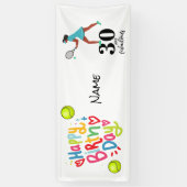 Tennis 30e verjaardag dertig en geweldige speler spandoek (Verticaal)