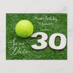 Tennis 30e verjaardag Save the Date uitnodiging