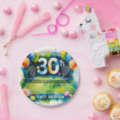 Tennis 30e verjaardag thema papieren bordje (Feest)
