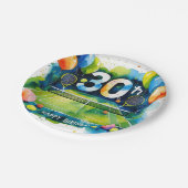 Tennis 30e verjaardag thema papieren bordje (Gekanteld)