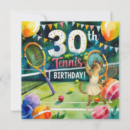 Tennis 30e verjaardag voor Siamese kattenliefhebbe Feestdagenkaart