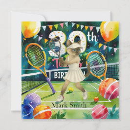 Tennis 30e verjaardag voor Siamese kattenliefhebbe Kaart