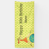 Tennis 30e verjaardag voor tennisspeler spandoek (Verticaal)