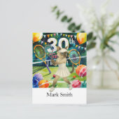 Tennis 30ste verjaardag voor Siamese kat liefhebbe Briefkaart (Staand voorkant)