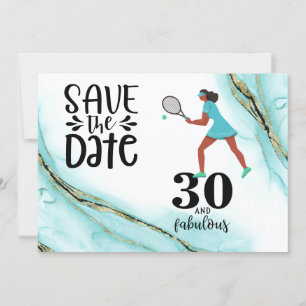 Tennis 30th Birthday Save the Date Kaart