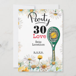 Tennis 30th Birthday tennis ball and number love Kaart