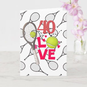 Tennis 40e verjaardag kaart