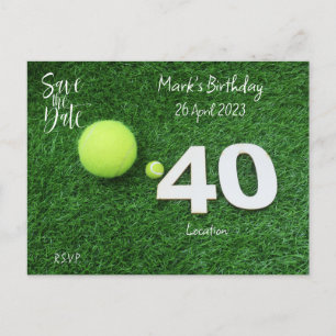 Tennis 40e verjaardag Save the Date uitnodiging