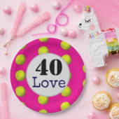 Tennis 40e verjaardag tennisbal en nummerliefde papieren bordje (Feest)