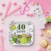 Tennis 40e verjaardag tennisbal nummer liefde papieren bordje (Feest)