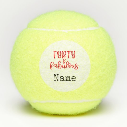 Tennis 40e verjaardag Veertig en verbazingwekkend Tennisballen (Voorkant)